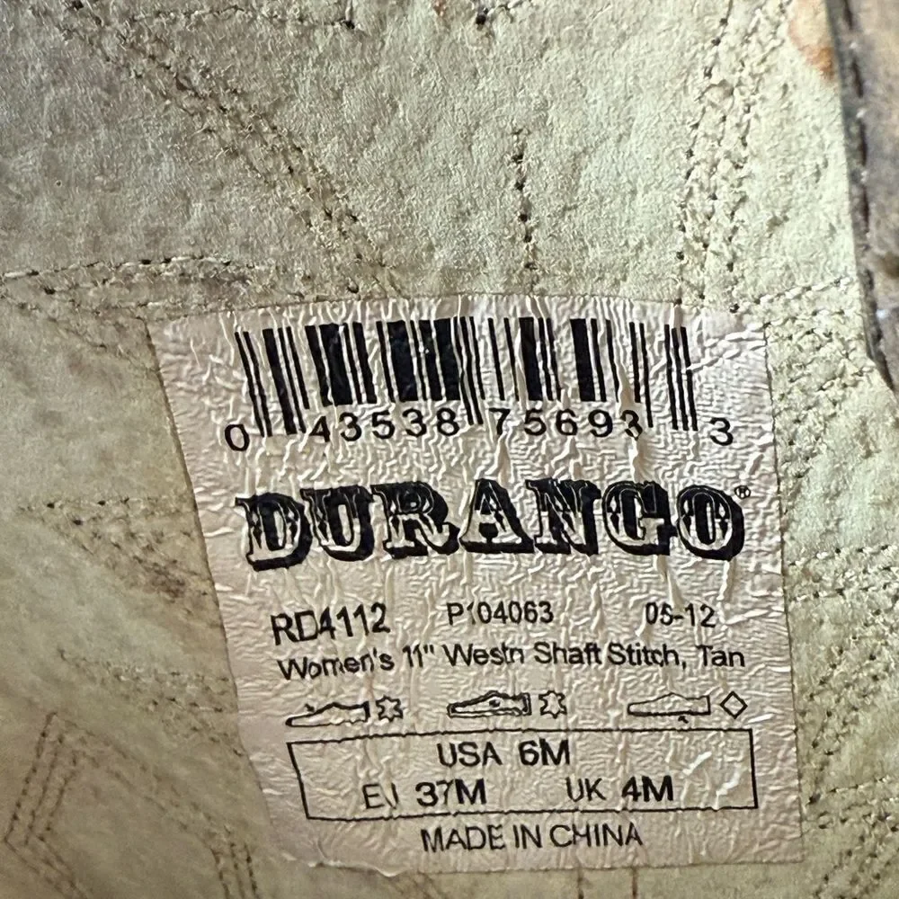 Womens Durango Tan Western Boot shoes size 6